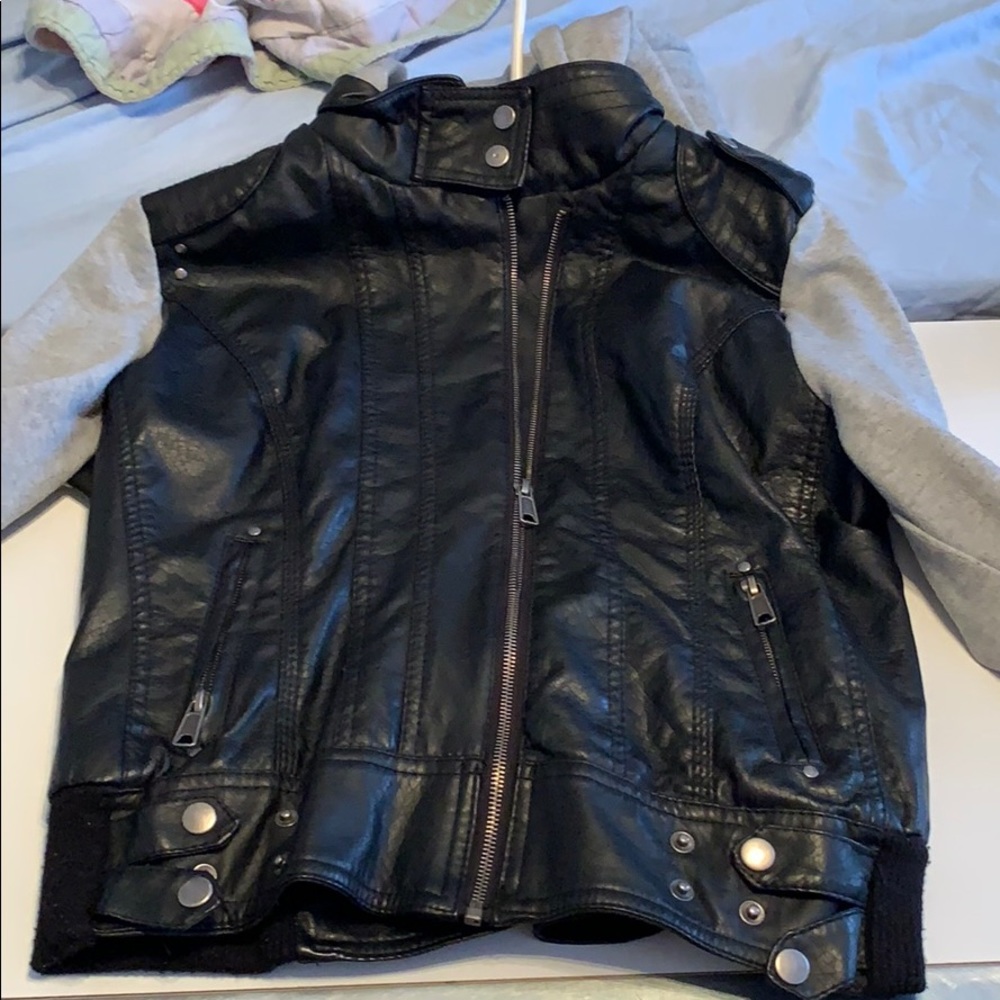 Sweatshirt Leather Jacket